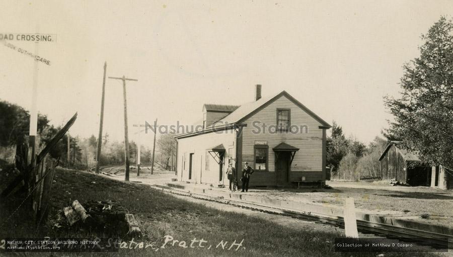 Postcard: Boston & Maine Railroad Station, Pratt, N.H.